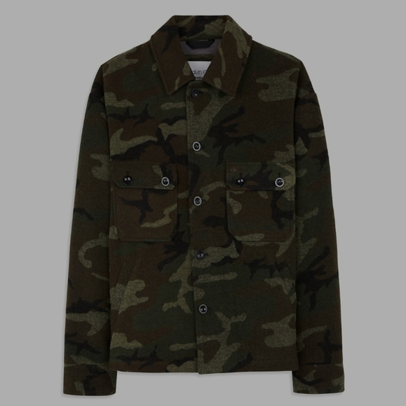 NWT Calvin Klein Wool Blend Camo Jacket - Picture 10 of 14